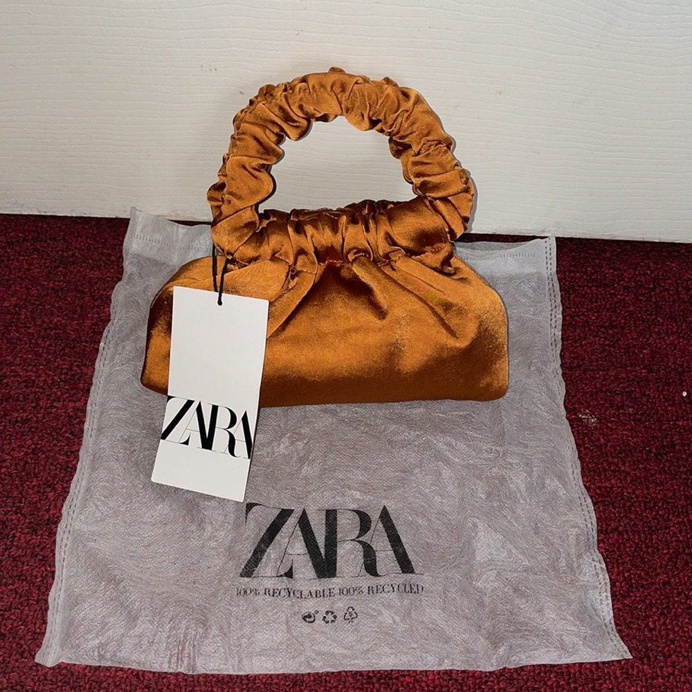 Zara small satin effect bag